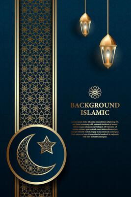 Islamic or Arabic background. luxury gold pattern color and dark color. can be used as an additional element of Islamic theme design