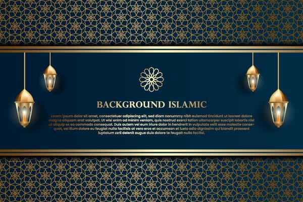 Islamic or Arabic background. luxury gold pattern color and dark color. can be used as an additional element of Islamic theme design