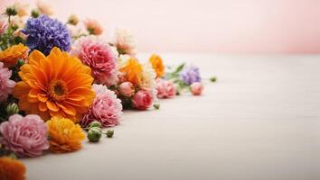 AI generated Floral Background Design With blank space photo