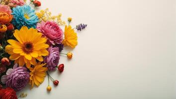 AI generated Floral Background Design With blank space photo