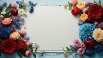 AI generated Floral Background Design With blank space photo