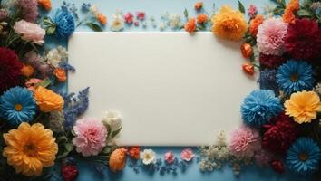 AI generated Floral Background Design With blank space photo