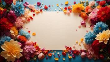 AI generated Floral Background Design With blank space photo