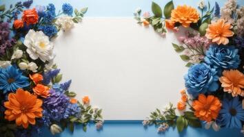 AI generated Floral Background Design With blank space photo