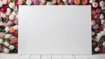 AI generated Floral Background Design With blank space photo