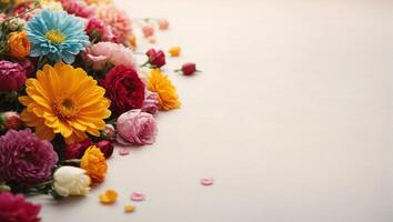 AI generated Floral Background Design With blank space photo