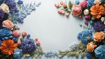 AI generated Floral Background Design With blank space photo