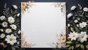 AI generated Floral Background Design With blank space photo