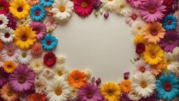 AI generated Floral Background Design With blank space photo