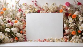 AI generated Floral Background Design With blank space photo
