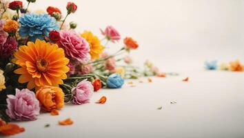 AI generated Floral Background Design With blank space photo