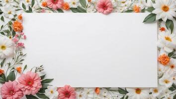 AI generated Floral Background Design With blank space photo