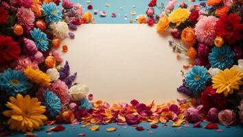 AI generated Floral Background Design With blank space photo