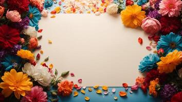 AI generated Floral Background Design With blank space photo