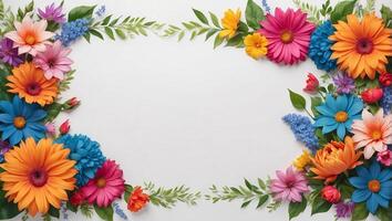 AI generated Floral Background Design With blank space photo