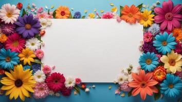 AI generated Floral Background Design With blank space photo