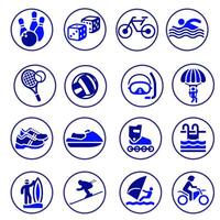Set collection sports activity and equipment icon collection. Duotone color. Vector illustration. Isolated on white background.