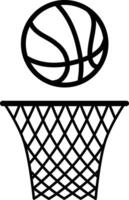 Basketball ring with net and ball icon flat illustration vector