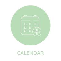 Calendar. Vector linear icon on background