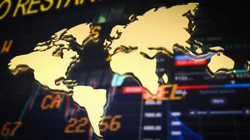 The world map on Business chart Background  for geopolitics concept 3d rendering. photo