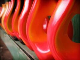 Warm Color Photo Background of vases arranged in a row