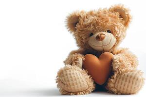 AI generated Teddy Bear with Heart, Love Symbol photo