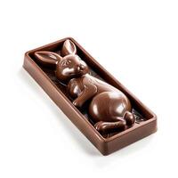 AI generated A streamlined silicone mold with a chocolate bunny isolated on a transparent background photo