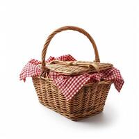 AI generated A picnic basket isolated on a transparent background photo