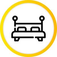 Double Bed Creative Icon Design vector