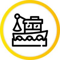 diseño de icono creativo de barco de pesca vector