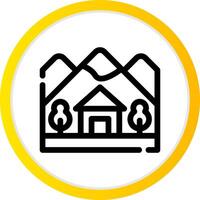 Cabin Landscape Creative Icon Design vector