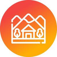 Cabin Landscape Creative Icon Design vector