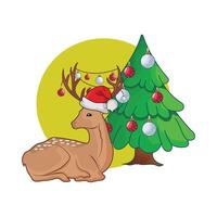 illustration of christmas deer vector