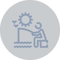 Summer Fishing Creative Icon Design vector