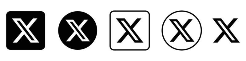 gorjeo nuevo logo. X aplicación icono logo. X social medios de comunicación plataforma logo icono. nuevo gorjeo logo vector