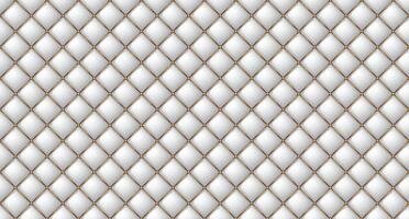 Simple upholstery quilted background. Quilted stitched background pattern. White leather texture sofa backdrop. Seamless texture quilted background vector