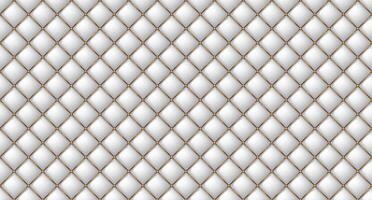 Simple upholstery quilted background. Quilted stitched background pattern. White leather texture sofa backdrop. Seamless texture quilted background vector