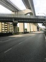 Asphalt road with sky clouds natural scenery in  Malaysia photo