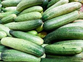 Top view cucumbers, long cucumbers, vegetables harvest, food background, copy space for text photo