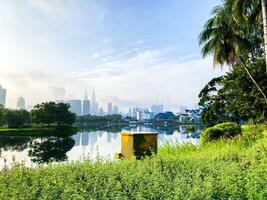 Taman Tasik Titiwangsa is an architectural marvel, seamlessly blending modern urban design with the natural beauty of the landscape, creating a harmonious city escape. photo