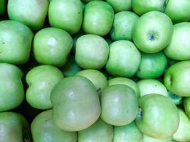 Green apple fruit  background. copy space for text photo