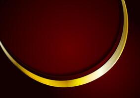 Dark red and shiny golden wavy abstract background vector