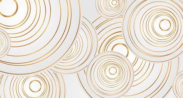 Grey and golden circles abstract luxury geometric background vector