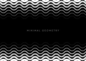 White waves on black background abstract minimal background vector
