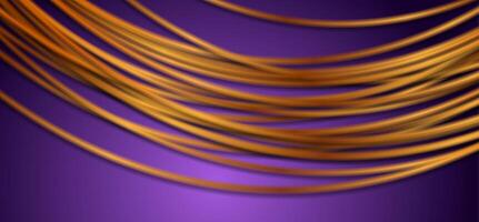 Golden smooth wavy curved lines shiny abstract background vector