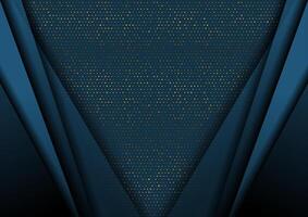 Dark blue and golden abstract tech geometric background vector