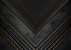 Abstract technology background with black golden arrows vector