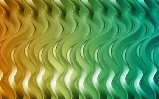 Green orange glossy smooth waves abstract background vector