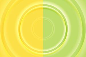 Yellow and green minimal abstract background with glossy circles vector