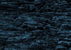 Ancient dark blue stone wall grunge texture background vector